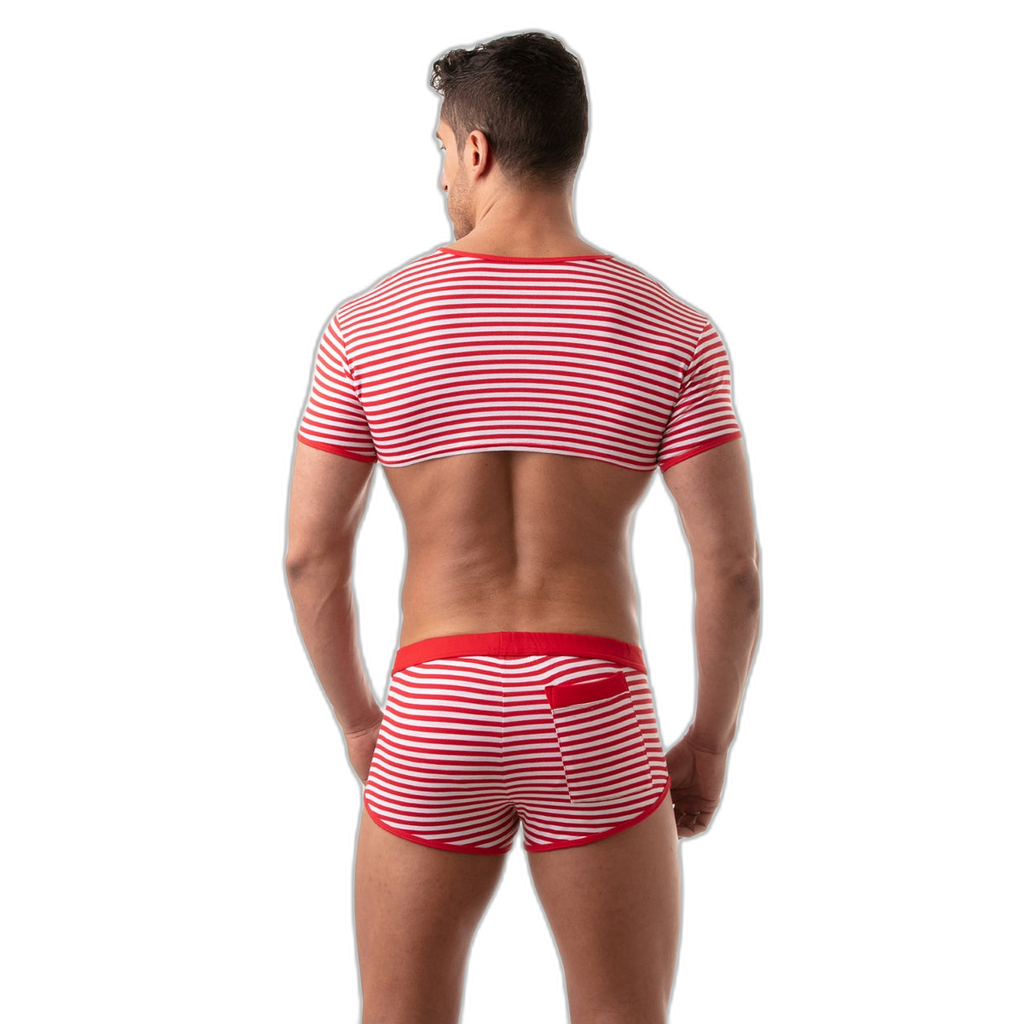 TOF Paris Sailor Stripe Crop Top Red