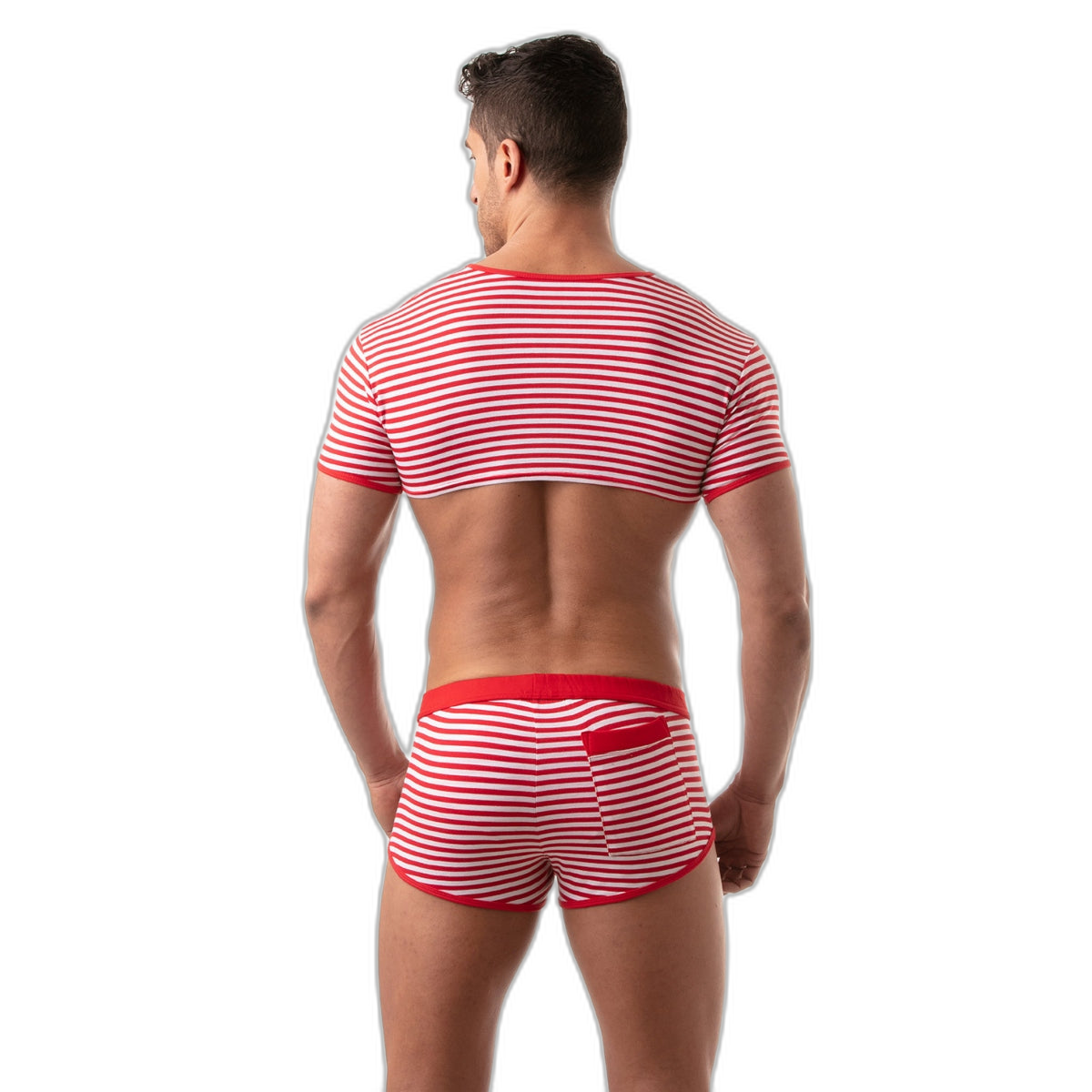 TOF Paris Sailor Stripe Crop Top Red