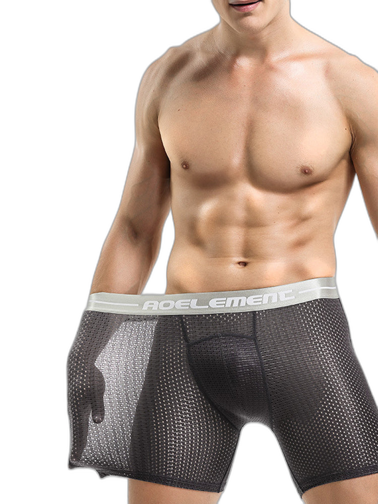 2 Pack Mesh Ice Silk Moisture Wicking Sport Boxer Underwear