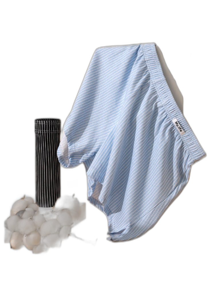 4 Pack Men's Pure Cotton Loose-Fit Antibacterial Home Sleep Boxer Shorts