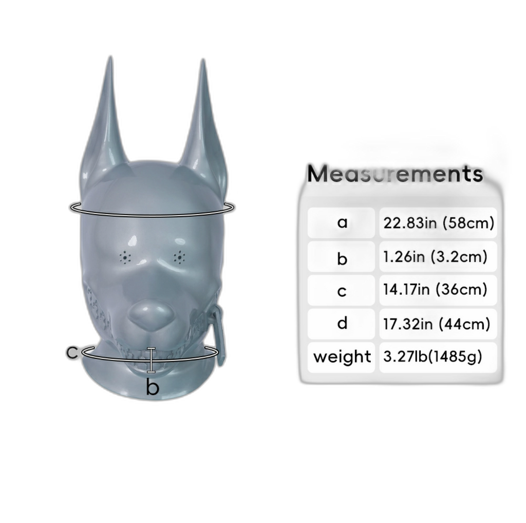 Furrjoi Zipper Dog Hood Silver Perforated Eyes