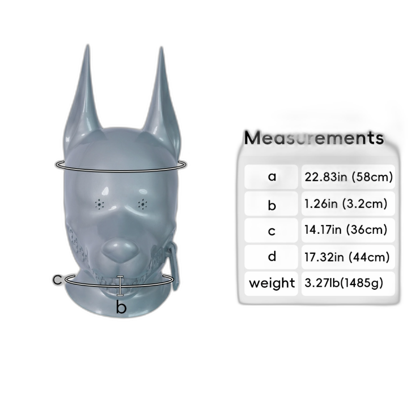 Furrjoi Zipper Dog Hood Silver Perforated Eyes