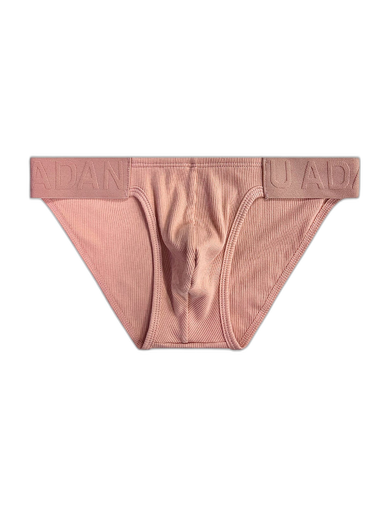 2 Pack Men's Low-Rise High-Cut Ribbed Cotton Bikini