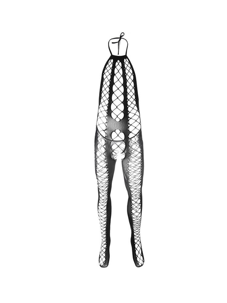 Men's Sexy Hollow Suspender Stocking Halter Bodysuit