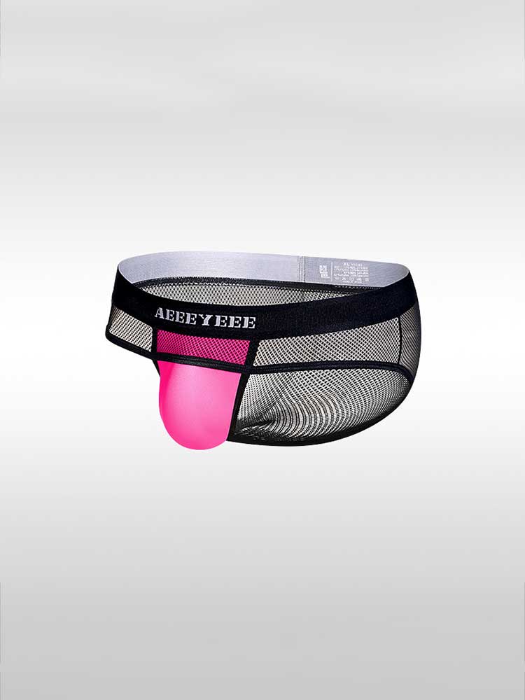 Men's Sexy Sheer Mesh Low-Rise U-Bulge Pouch Briefs