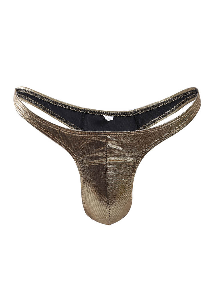 Men's Patent Leather Sexy Seamless Thong