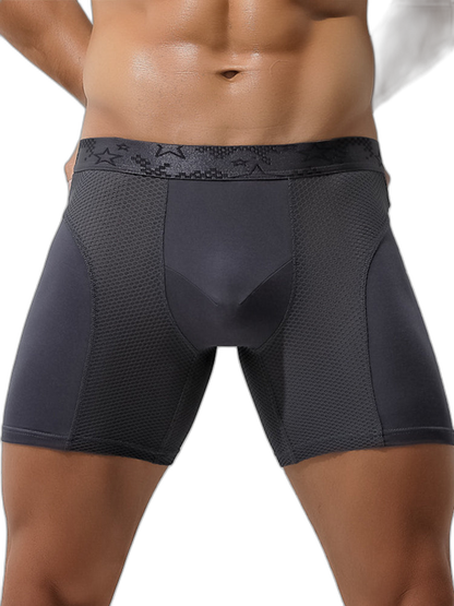 Men's Long Anti-Chafing Athletic Boxer Briefs