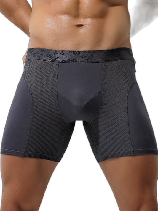 Men's Long Anti-Chafing Athletic Boxer Briefs