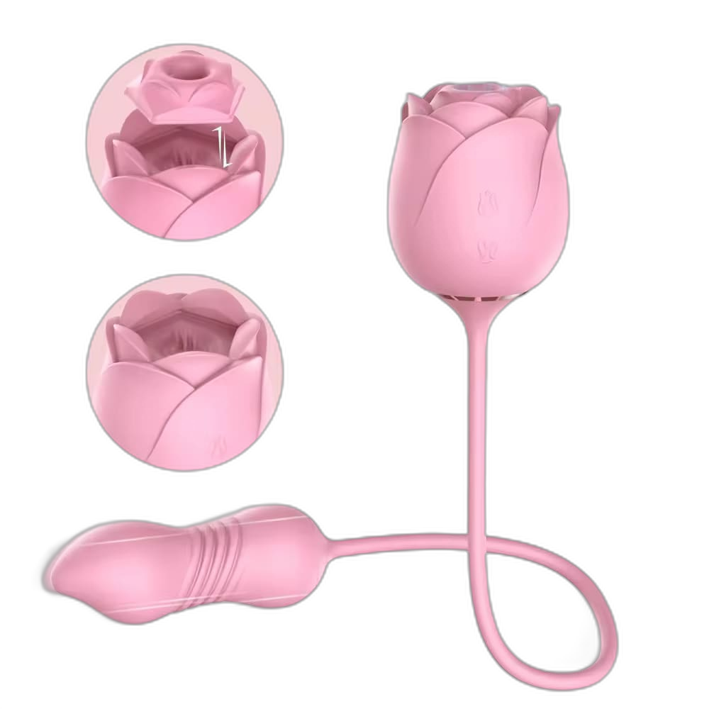 Immortal Flower V - 2-in-1 Clitoral Suction Stimulator with Thrusting Egg Vibrator