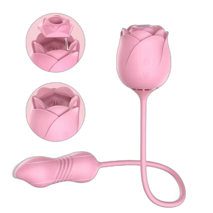 Immortal Flower V - 2-in-1 Clitoral Suction Stimulator with Thrusting Egg Vibrator