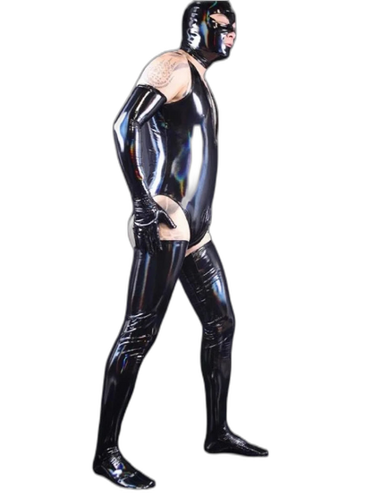 Men's Sexy Latex Corset Bodysuit Outfit