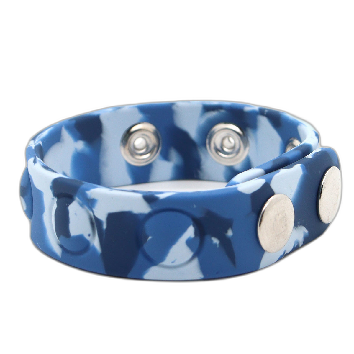 ruff GEAR Silicone Snap Adjustable Cock Ring Camo Blue
