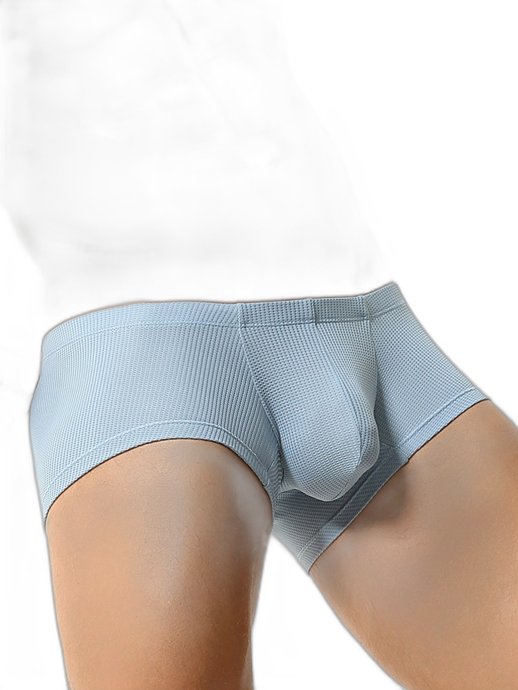 2 Pack Men's Sexy Short Legs Trunks With Large Pouch