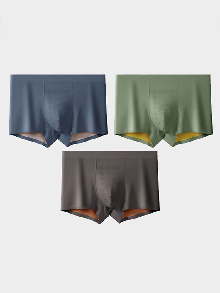 Men's Seamless Massage Antibacterial Boxer Briefs