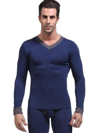 Mens Base Layers V-Neck Thermal Shirt