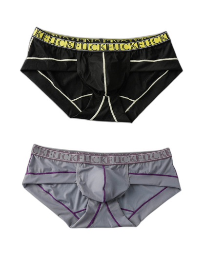 2 Pack Men's Ice-Silk Stretch Sports Briefs with 3D Pouch