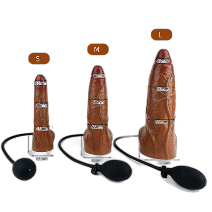 Yiren - Inflatable Dildo – Realistic Brown Expanding Dildo
