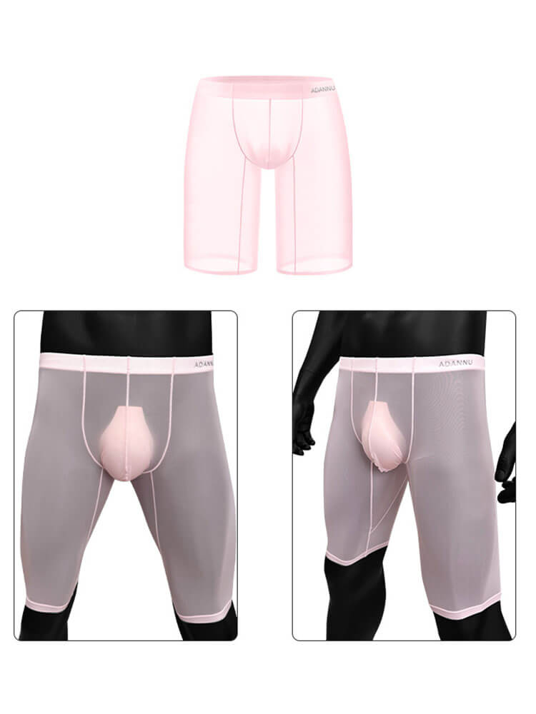 Men's Ice Silk See-Through Sports Fitness Shorts