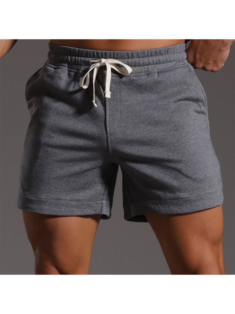 Men's Casual Fitness Running Solid Color Slits Shorts