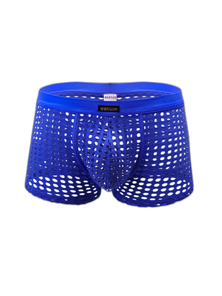 2 Pack Men's Hollow Mesh Sexy Trendy Moisture-Wicking Trunks