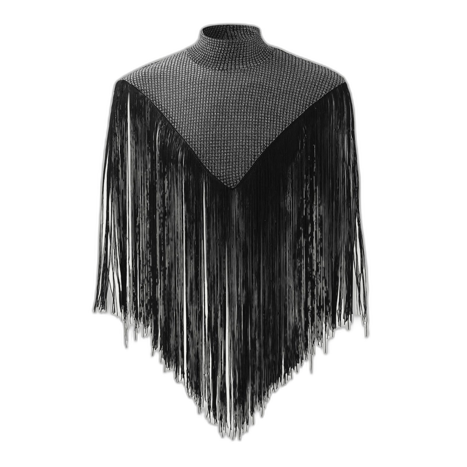 Fringe Knit Shoulder Drape