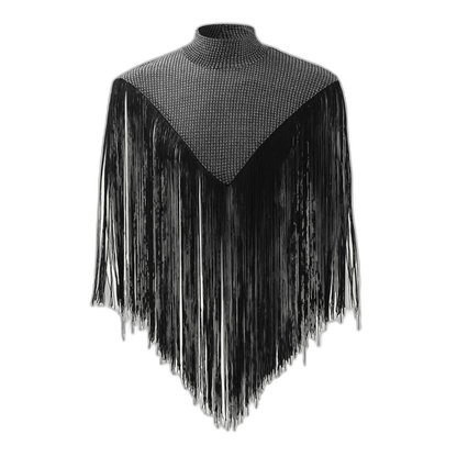 Fringe Knit Shoulder Drape