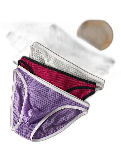 2 Pack Men's Solid-Color Checkered Briefs