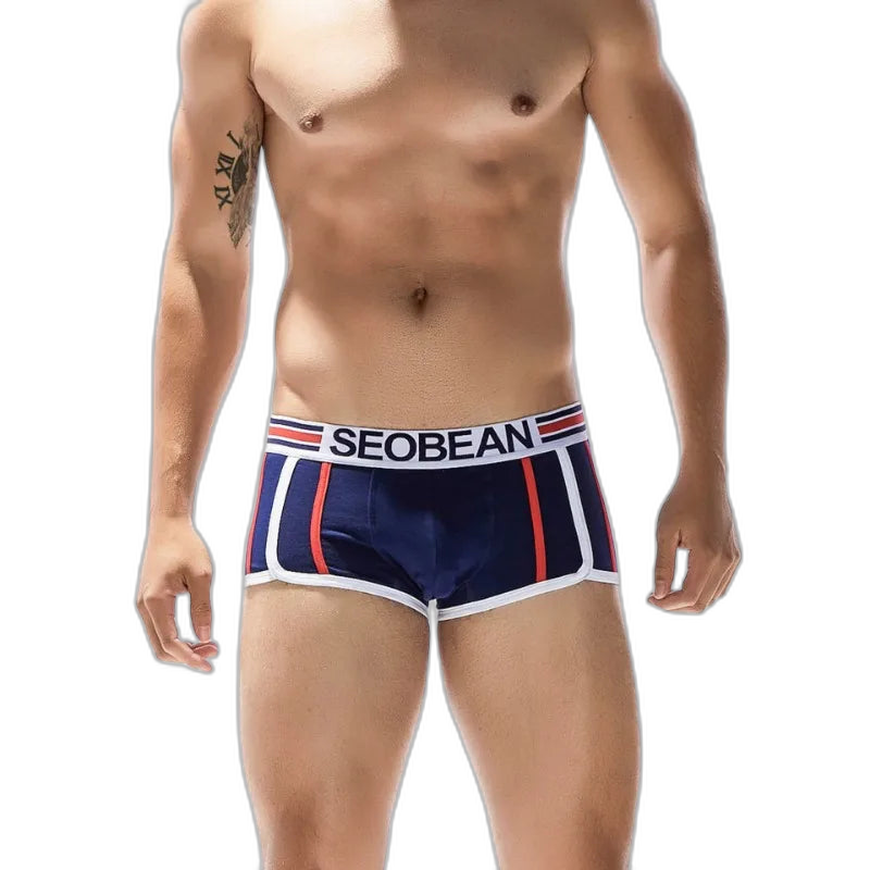 SEOBEAN Racing Stripes Low Rise Boxer Briefs
