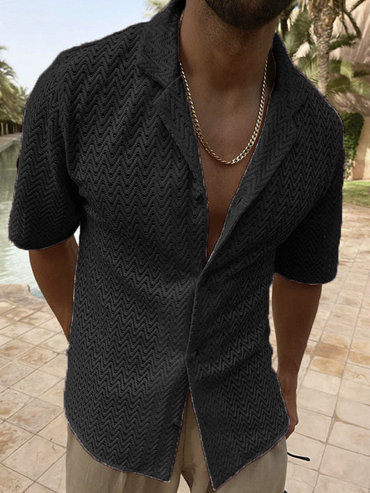 Men's Lace Cutout Shirt
