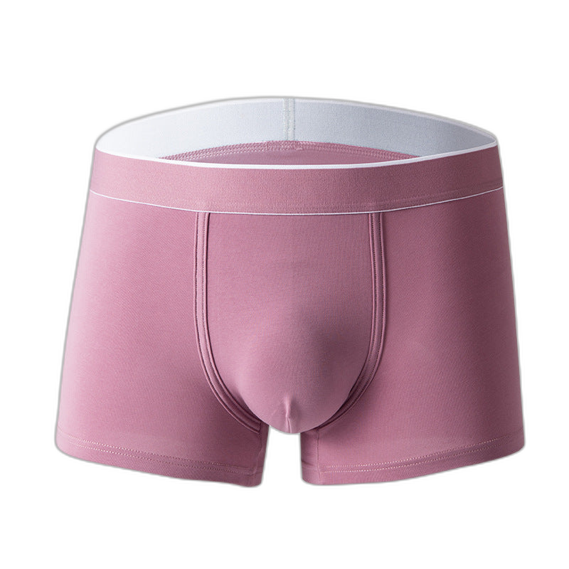 4Pcs Men's Cotton Solid Mid-rise Trunks