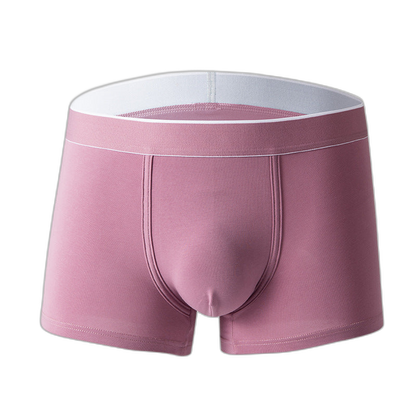 4Pcs Men's Cotton Solid Mid-rise Trunks