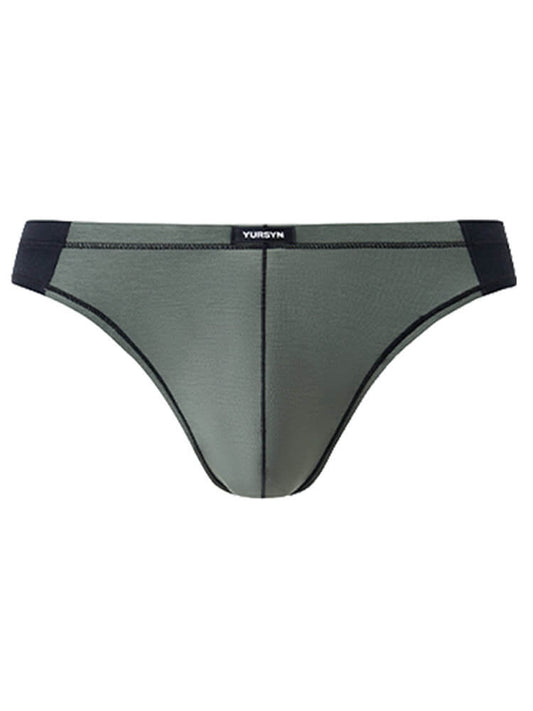 Men's Sexy Color-Blocked Modal Ice Silk Briefs