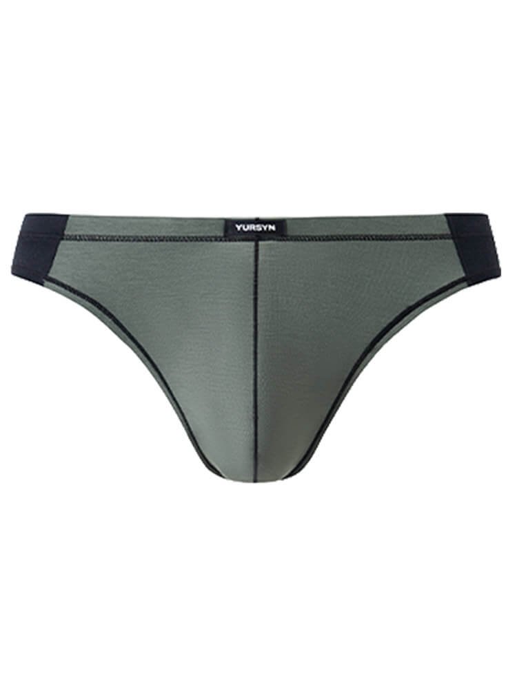 Men's Sexy Color-Blocked Modal Ice Silk Briefs