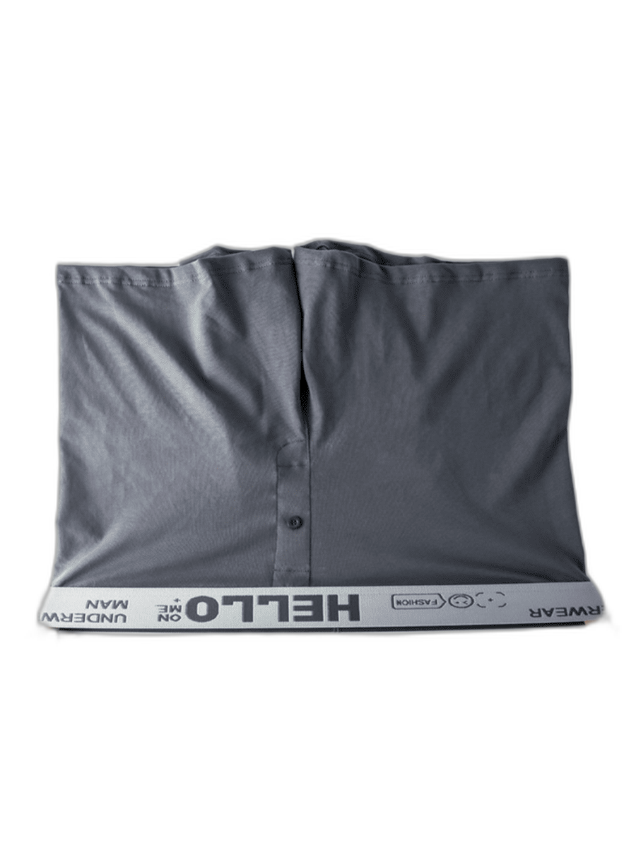 2 Pack Men’s Woven Cotton Boxer Shorts With Button Fly