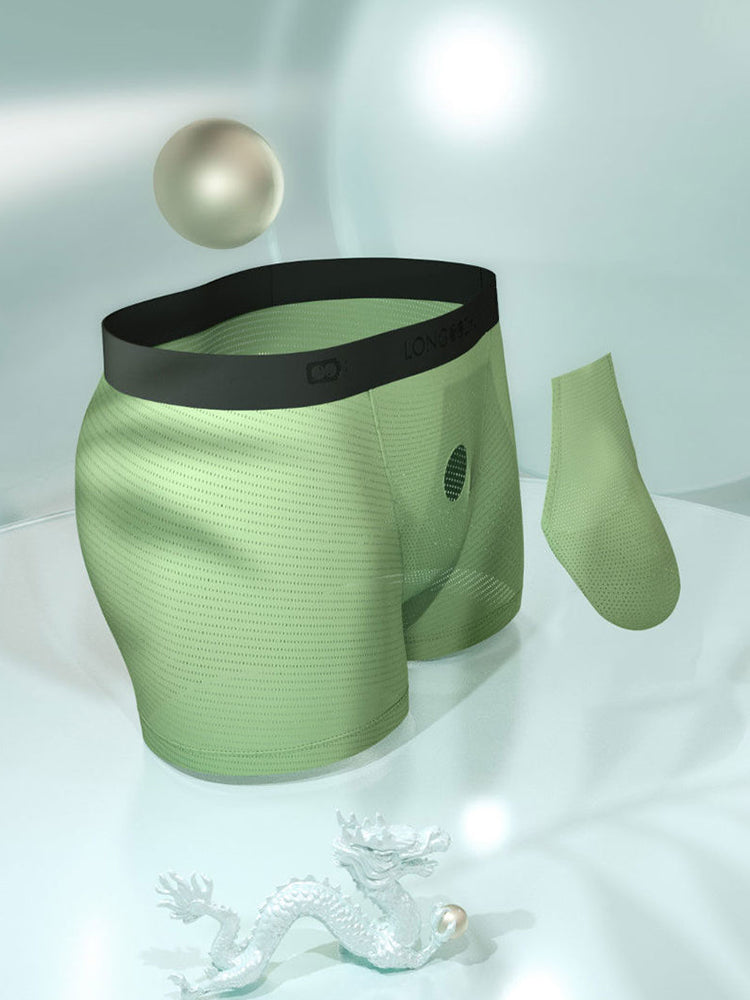 Men's Cooling Separate Pouch Boxer Briefs Dual Pouch Underwear