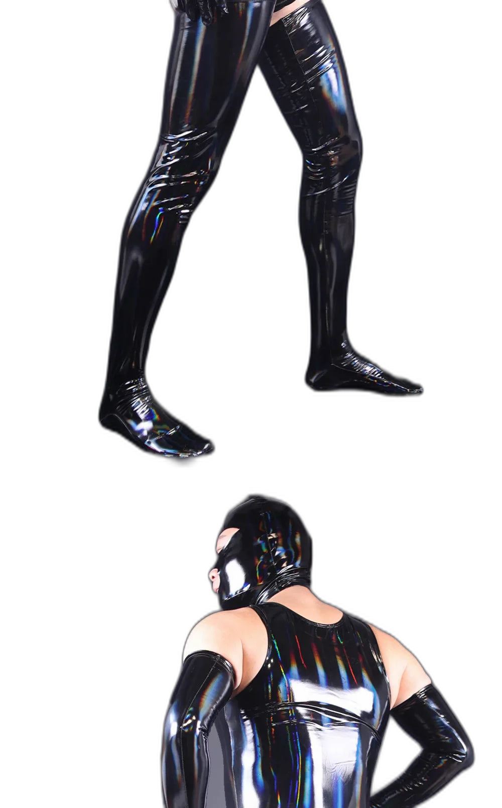 Men's Sexy Latex Corset Bodysuit Outfit