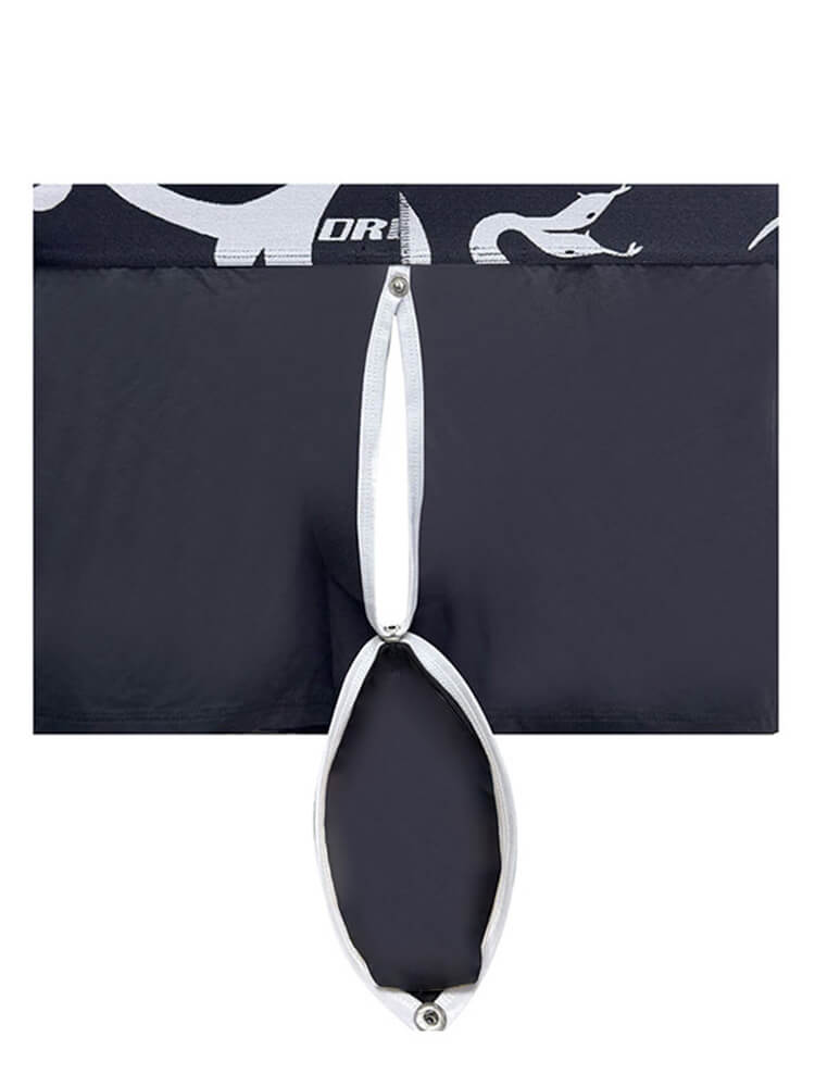 Men's Back Open Crotch Removable Pouch Trunks