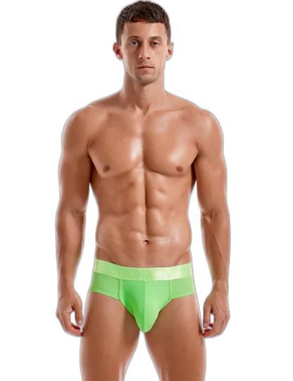 Men's Solid Color Mesh Breathable Sports Fitness Briefs
