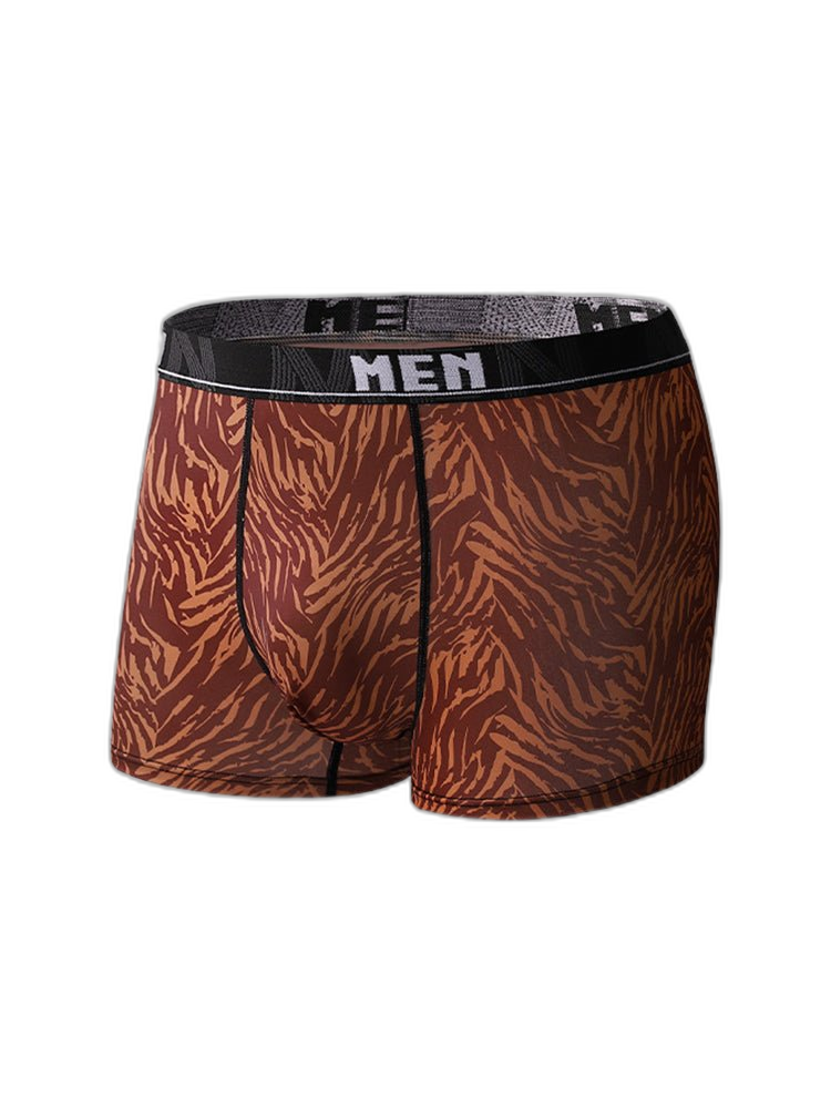 4-Pack Men's Leopard Print Mid-Rise Breathable Trunks