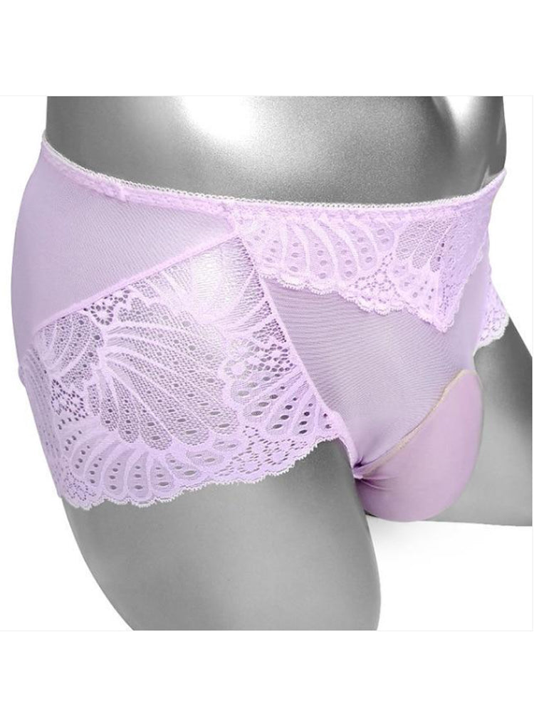 Men's All-transparent Mesh Hollow-out Briefs