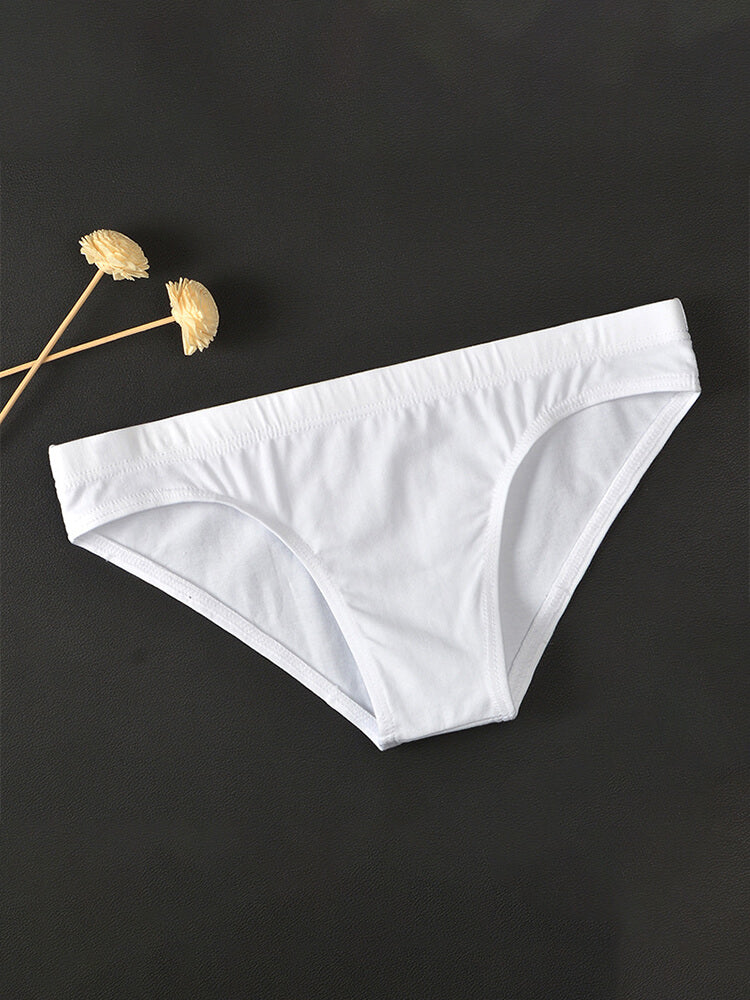 Men's Low-Rise Non-Pouch Tight Solid Color Briefs