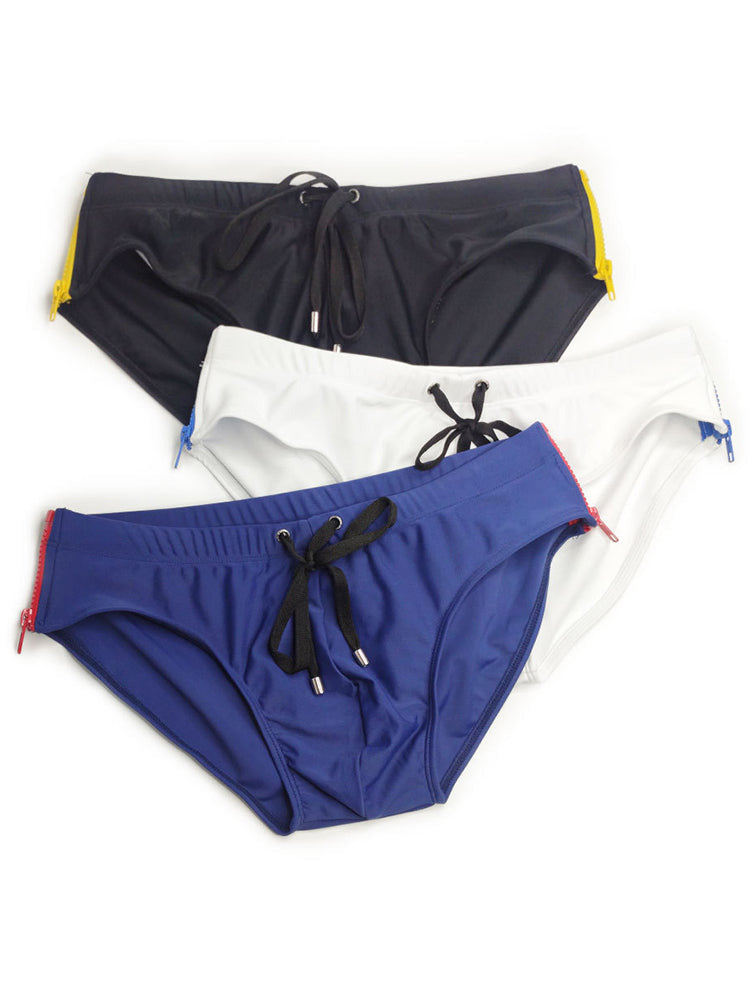 Men's Fashion Side Zip Swim Briefs