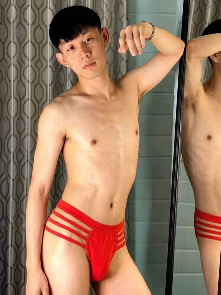 Men's Sexy Low-Rise Multi-Strap Cutouts Thong