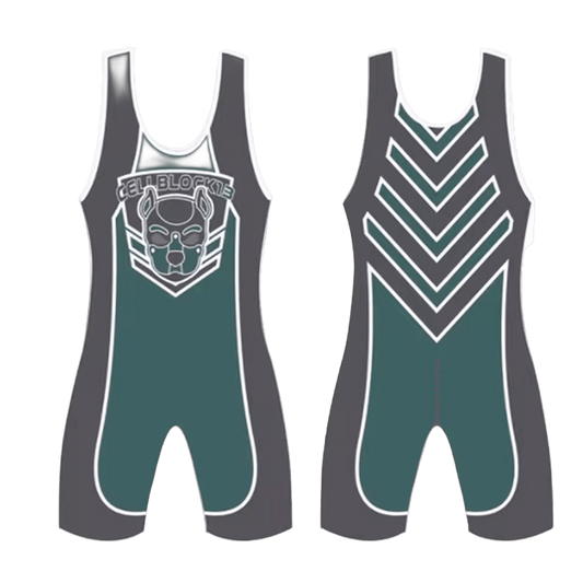 Cell Block 13 Spitfire Singlet Navy Green