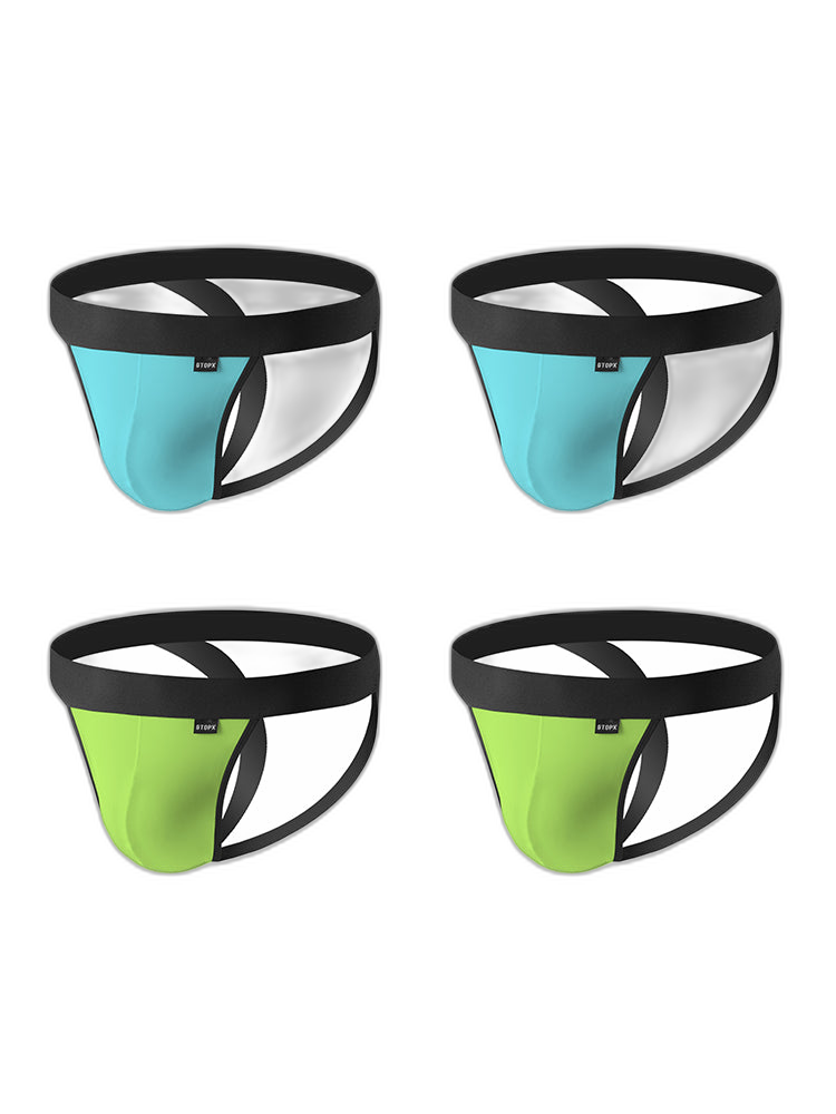 4-pack Men's Ice Silk Quick-Dry Breathable Mesh Jockstrap