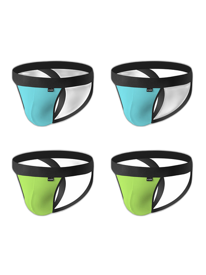4-pack Men's Ice Silk Quick-Dry Breathable Mesh Jockstrap