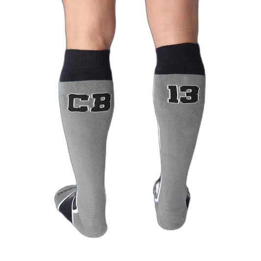 Cell Block 13 Take Down Knee High Socks | Grey