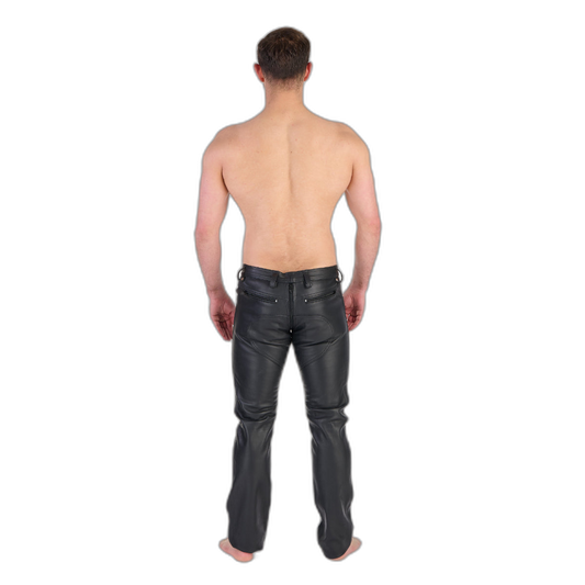 Prowler RED Leather Rider Jeans Black