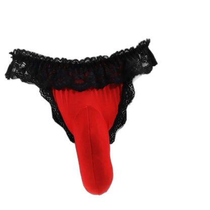 Frilly Lace Sissy Thong With Bulge Lift