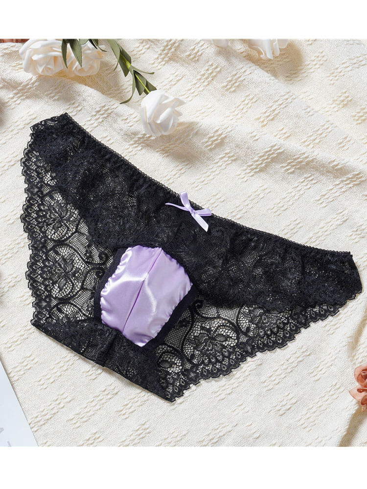 Men's French-Style Sexy Lace Bowknot Briefs